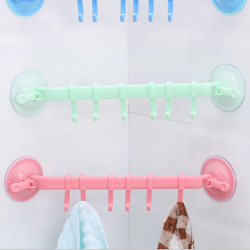 6 Row of Hooks Strong Adhesive Hook Bathroom Kitchen Hat Towel Hanger Over Door Hanging Rack Hold | Дом и сад