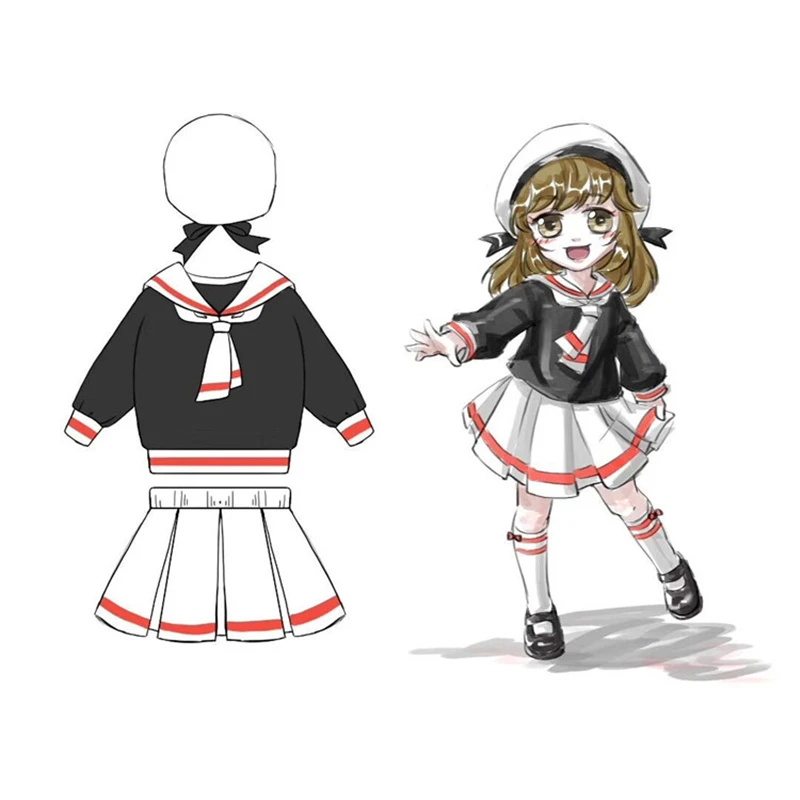 Детский костюм сакуры из японского аниме-карточки для косплея девочек