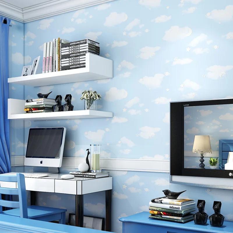 2020 новые Мультяшные обои для детской комнаты стикер 3d самоклеющиеся Луна Звезда