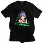Мужская футболка Genshin Impact Xiangling, хлопковая футболка с короткими рукавами, уличная одежда футболка с уникальным дизайном, футболка с аниме-игрой, одежда размера плюс
