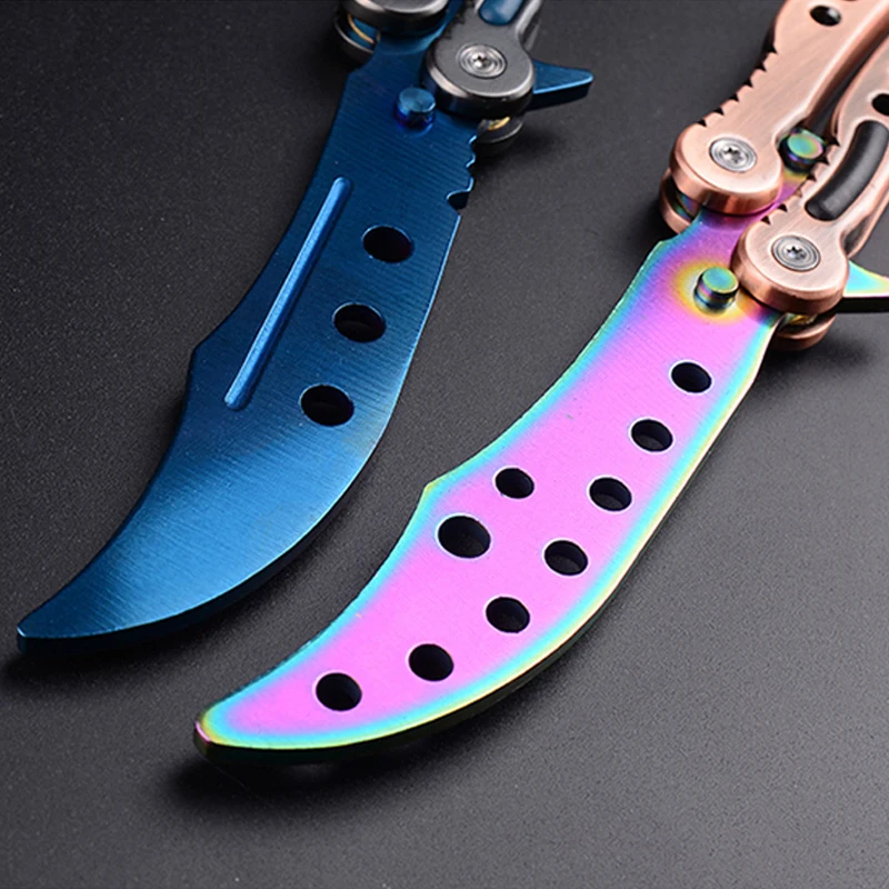 Новый складной нож бабочка CS GO керамбит Учебный подарок балисонг не заточенный