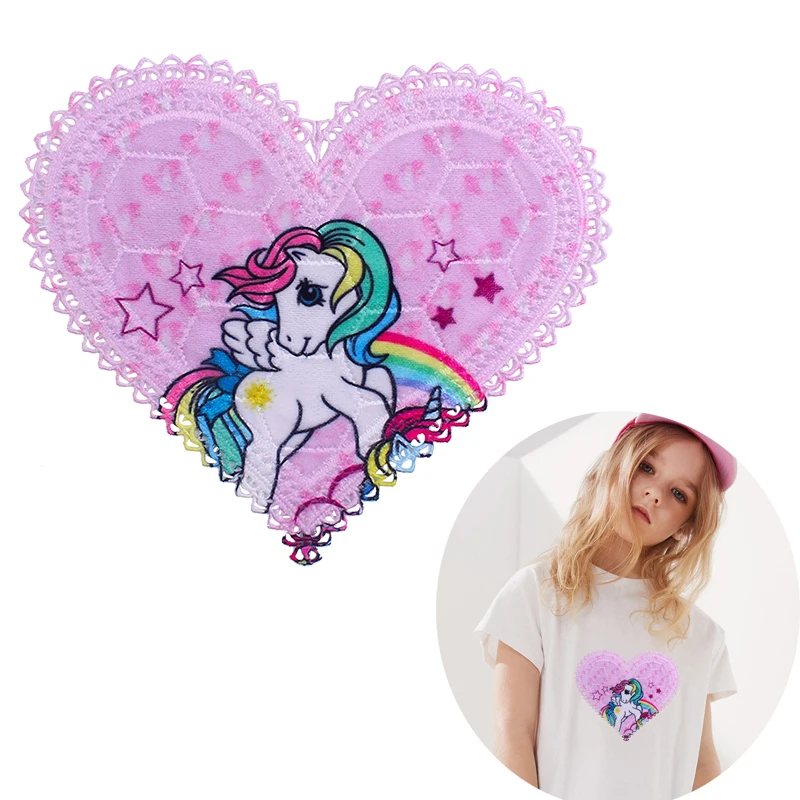 

Cartoon Heart-shaped Patch Embroidery Patches For Clothing Sticker Sewing Iron on Patches on Clothes DIY Child Badge Appliques