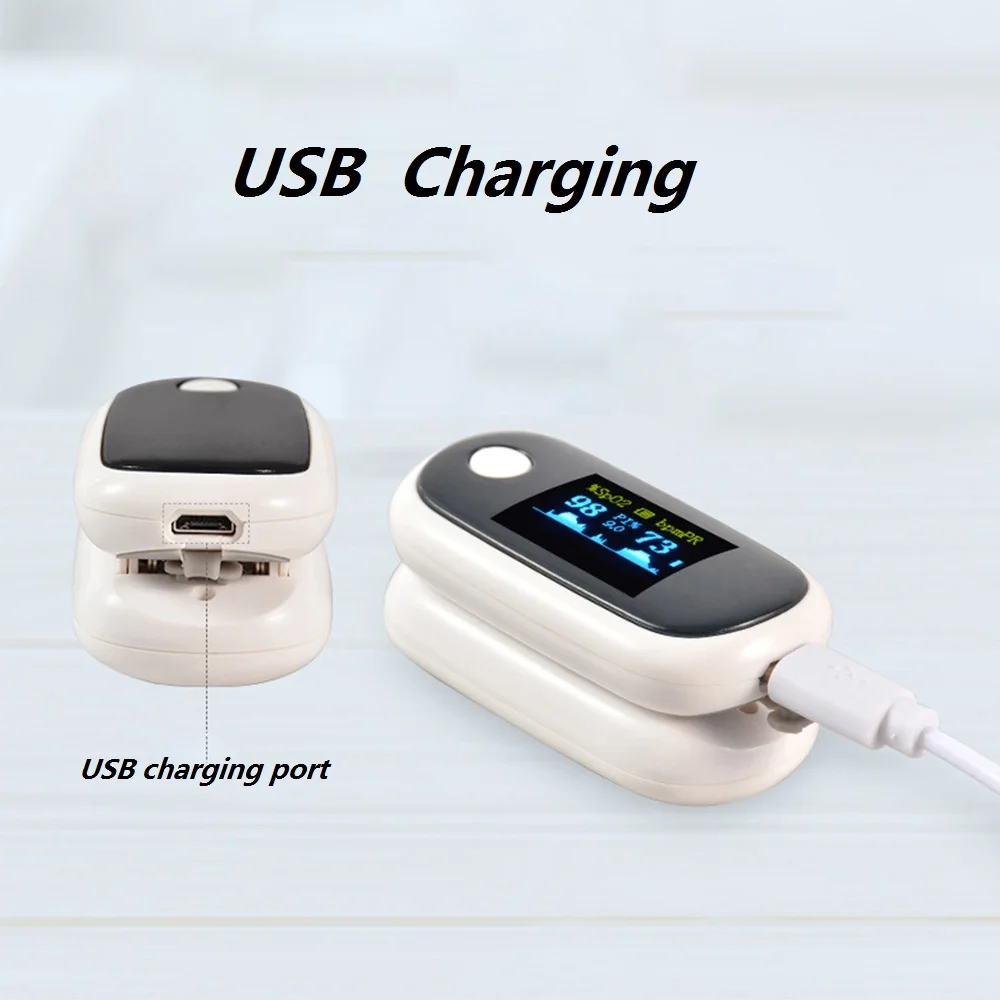 Пульсоксиметр с OLED экраном и зарядкой от USB прибор для измерения пульса уровня