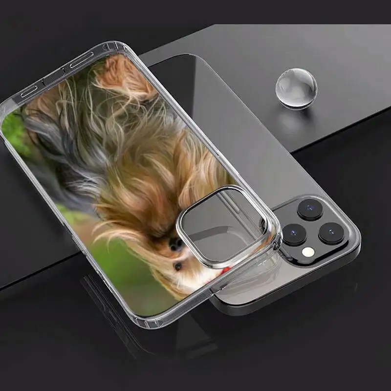 

Cute Yorkshire terrier dog love Phone Case Transparent for iPhone Samsung A S 11 12 6 7 8 9 30 Pro X Max XR Plus lite