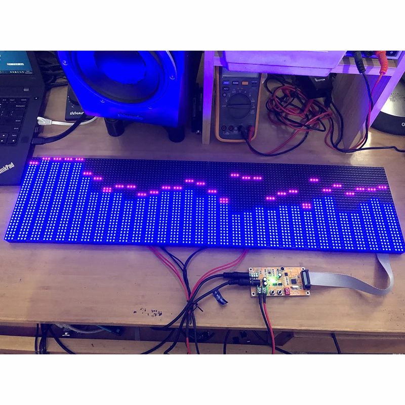 Full Color RGB Music Audio Spectrum Display Screen KTV Stage LED Rhythm Light 64 Mode Level Indicator VU Meter DIY | Электроника