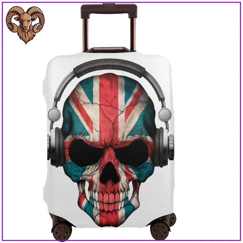 Темно-Череп Deejay с британским флагом аксессуары для путешествий защита багажа