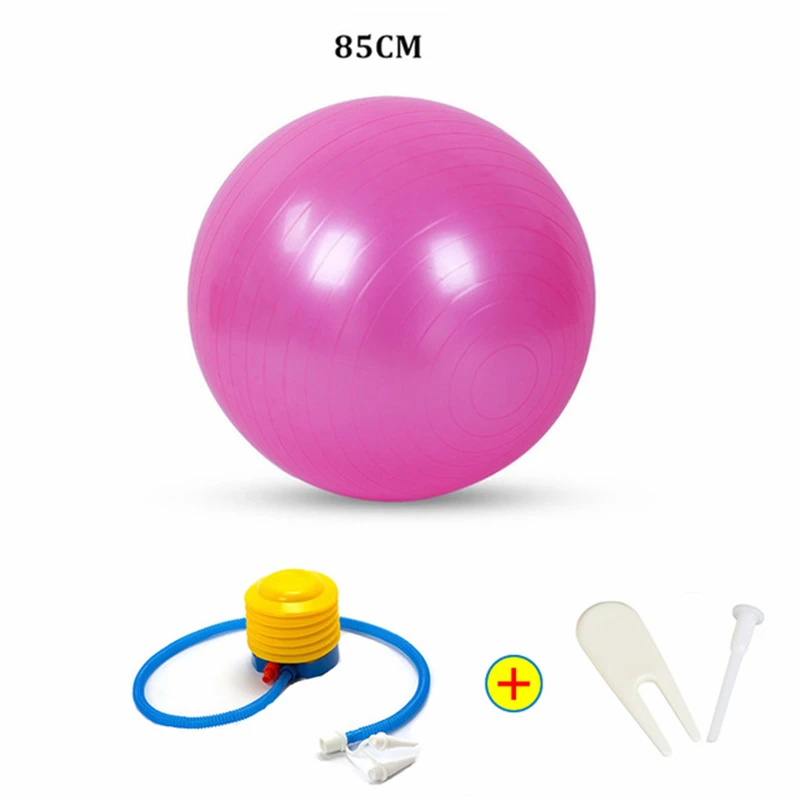 pink 85cm With-acces 45/55/65/75/85 см мяч для занятий йогой Анти-взрыв гимнастический Аэробные Фитнес стабильность баланс упражнений Йога Пилатес тренировки для VIP покупателей - Цвет: pink 85cm With-acces