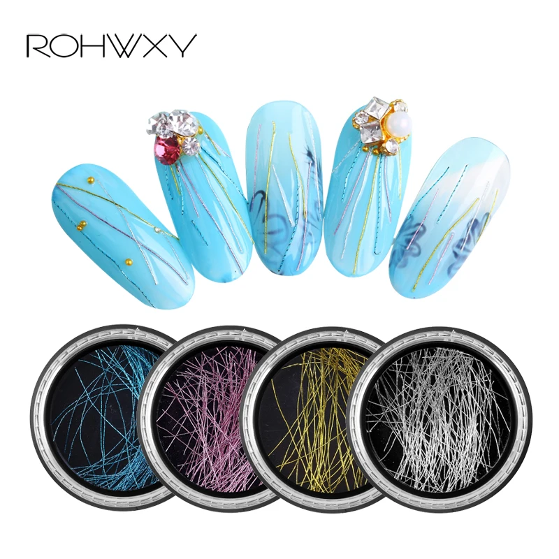 ROHWXY украшения для ногтей маникюра шелковая нить DIY аксессуары металлическая