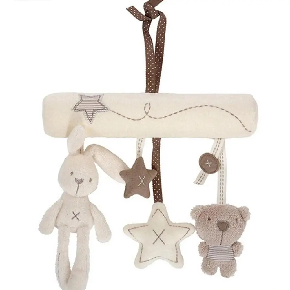 

Baby Cartoon Animal Music Play Bed Hanging Bell Infant Stroller Mobile Gift Baby Crib Rattle Toy Soft Cute Rabbit Bear Bell Toys