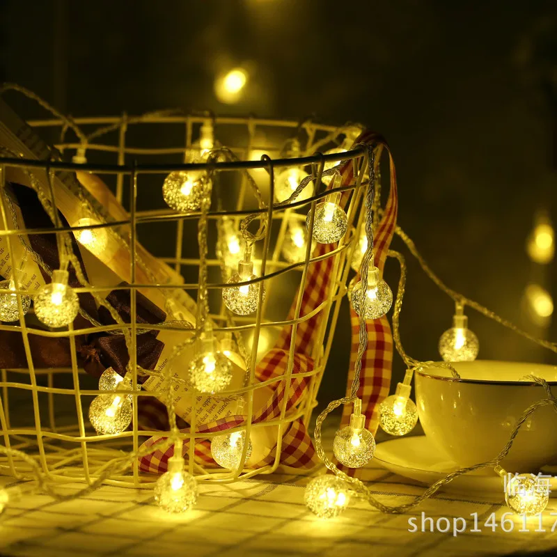 

Waterpoof Fairy Lights Ball Led String Light Wedding Decoration Garland Curtain Indoor Living Room Window Ornament Kurtyna Led