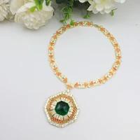 fashion luxury green orange stone necklace women main embellishment party popular jewelry brand 2021 new pattern christmas gift