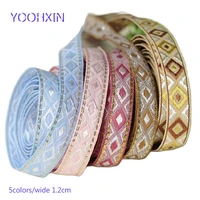 1 2cm wide luxury colorful cotton embroidery lace fabric diy applique collar trim ribbon cord sewing guipure wedding dress decor
