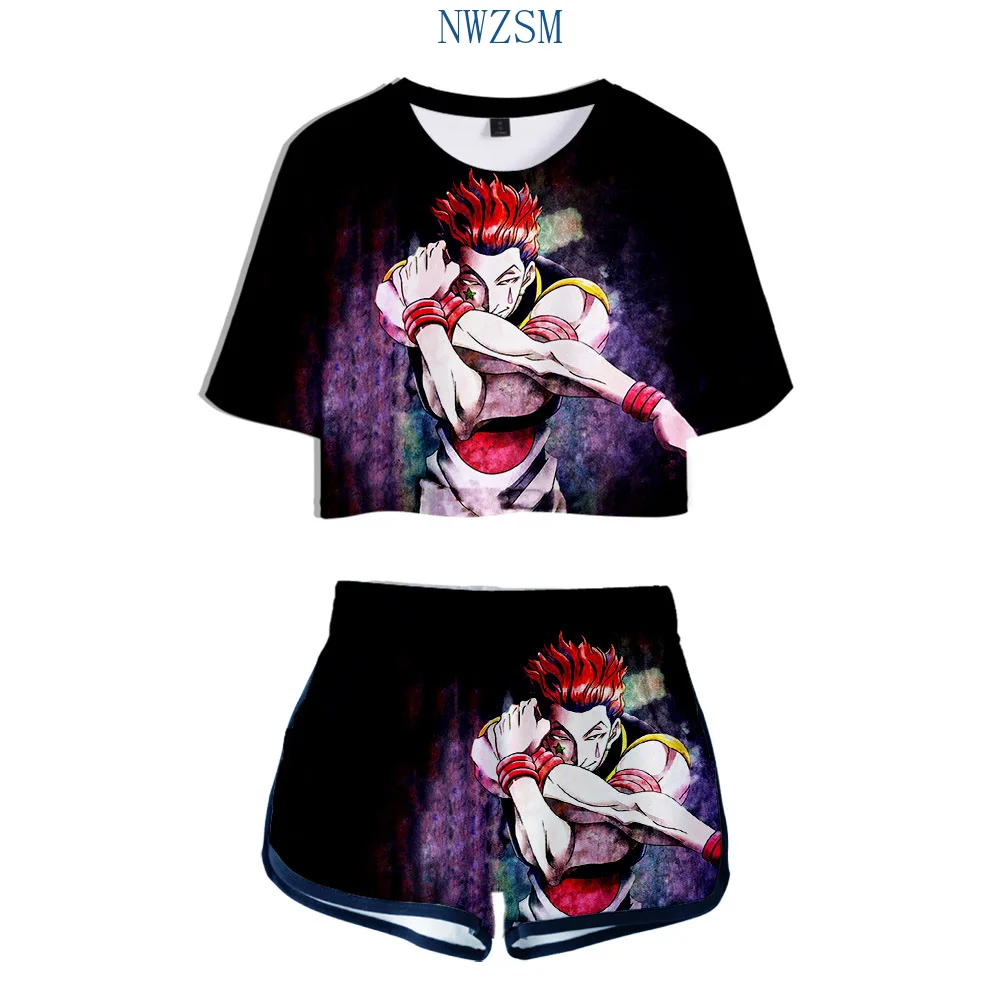 Anime Hunter X HIsoka 2 Piece Set Women Conjunto Feminino Crop Top and Shorts Two Outfits Cosplay Costumes |