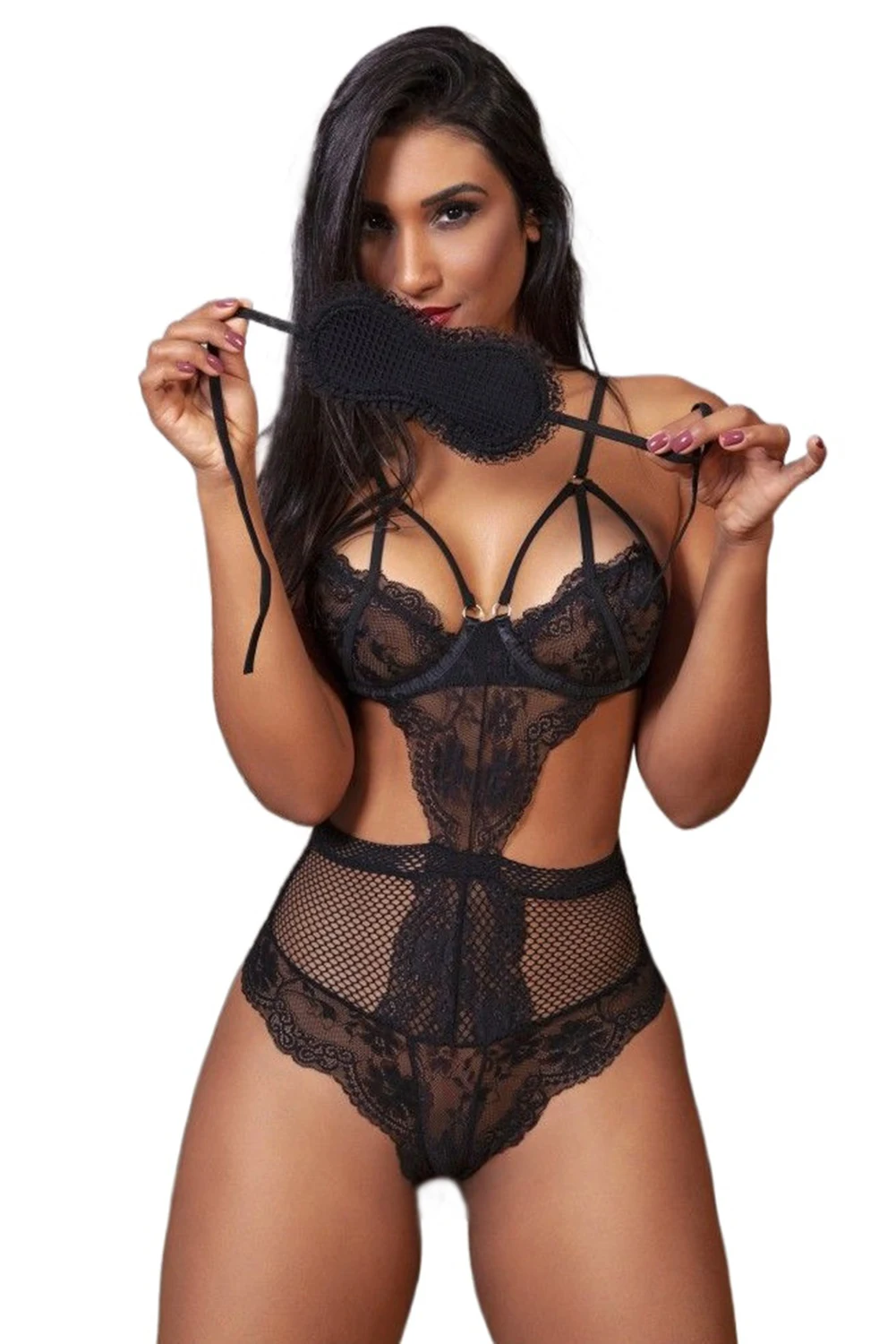 

Summer Lace Bodysuit Women Floral Embroidery Deep V Neck Sexy Overalls 2021 Femlae Body Sexy Fishnet Lace Hollow Out Bodysuit