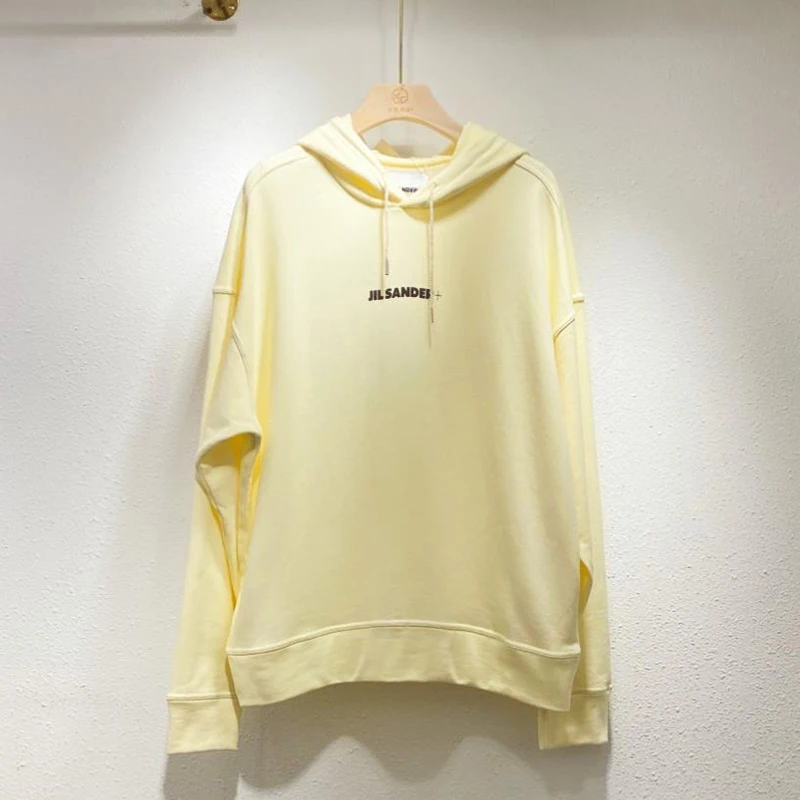 

2021 Spring And Autumn Couples Tops High Street Minimalist Brand JIL SANDER Letter Print Sweatshirt Fashion Street Beat Hoodie