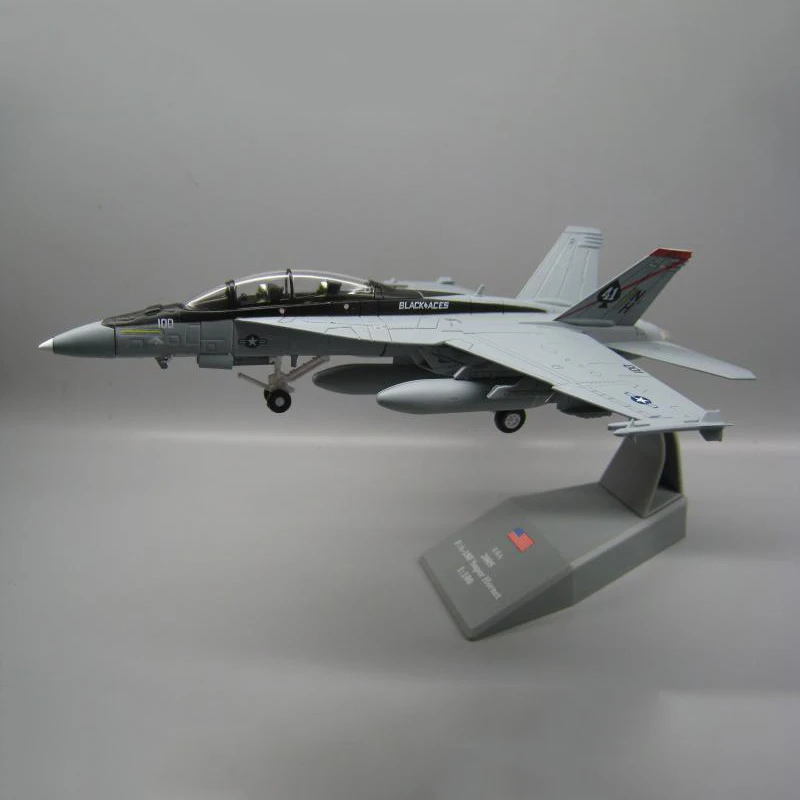 1/100 военная модель игрушки F14 Tomcat F-14A/B AJ200 VF-84 истребитель ВМС США ВВС литой металлический самолет модель игрушка - Color: F18 Super hornet