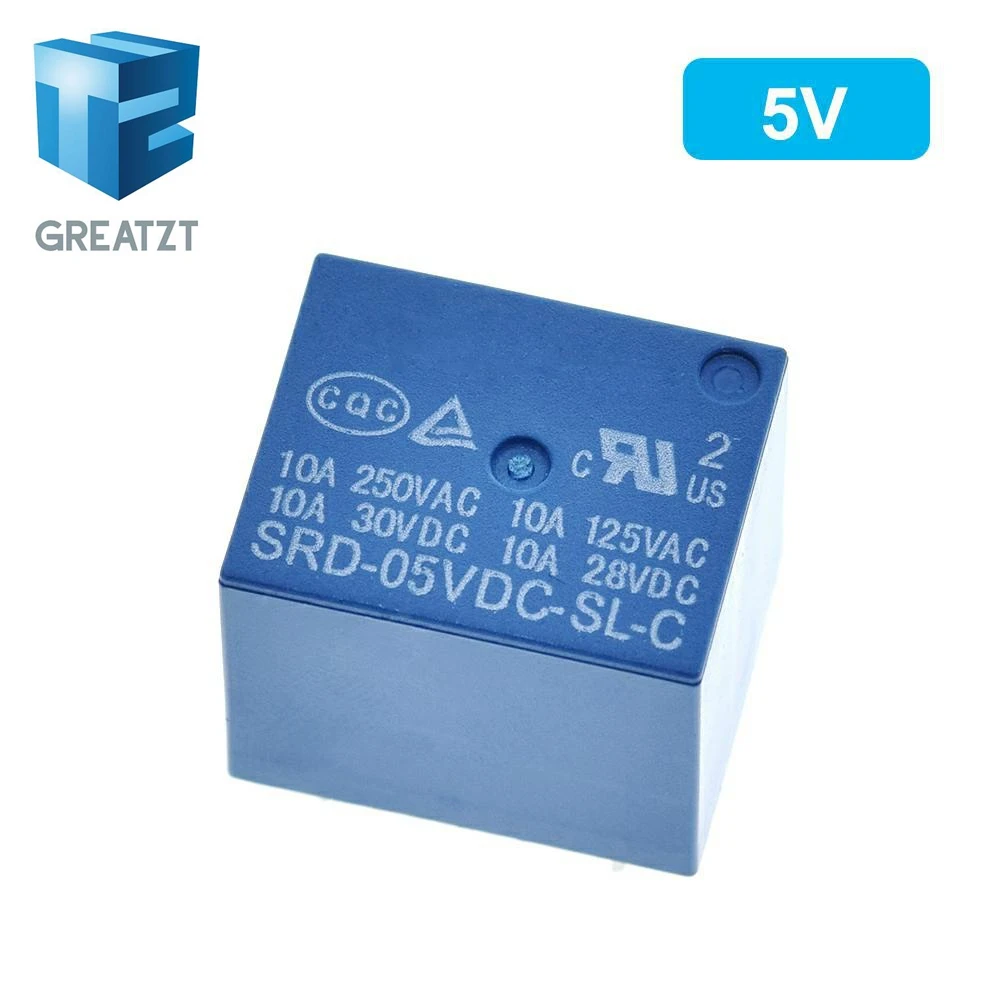 Реле общего назначения SRD 03VDC SL C 05VDC 06VDC 09VDC 12VDC 3V 5V 6V 9V 12V 24V 48V 10A 250VAC 5PIN|dc dc 5v|dc dcpcb 5v |