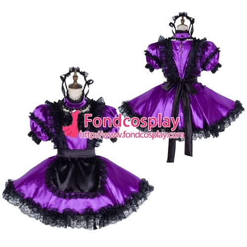 

lockable Sissy maid Satin Uniform cosplay costume Tailor-made[G1990]