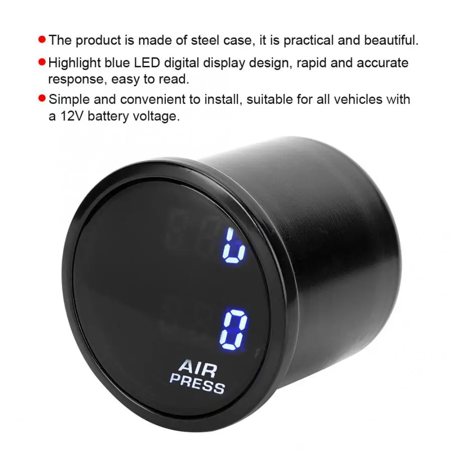 2inch 12V Car PSI Air Pressure Meter LED Blue Digital Display Boost Gauge Sensor Kit Hot Sell High Quality Accessories New | Автомобили и