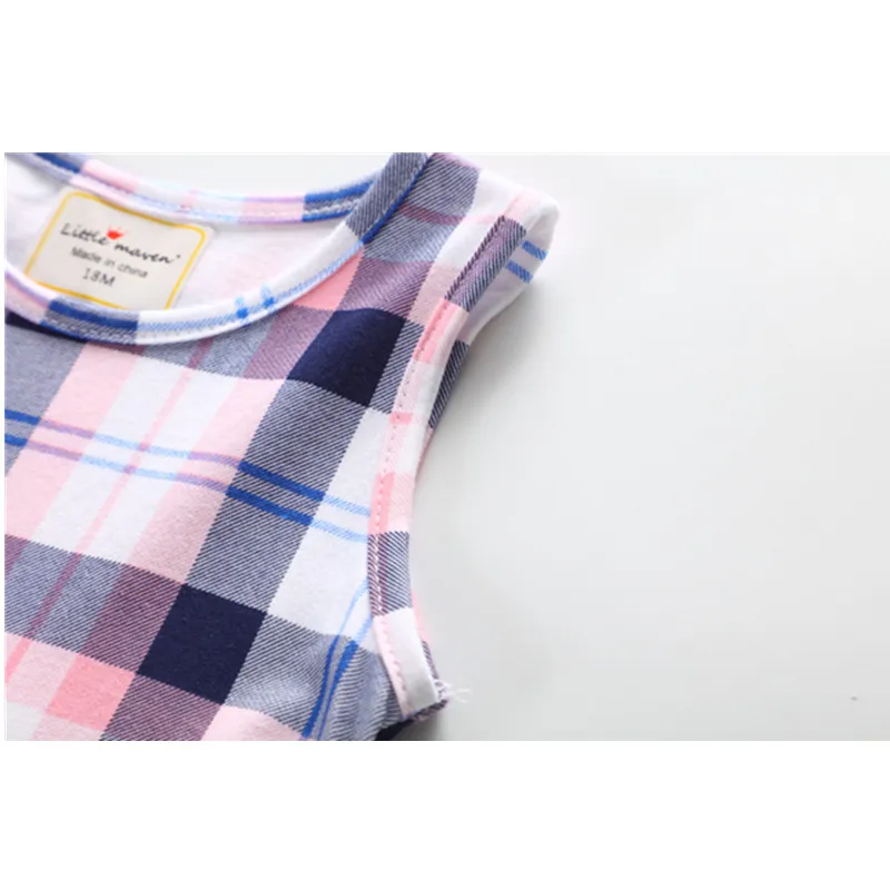 Платье для девочек летнее Тканое классическое клетчатое на возраст 1-6 лет |