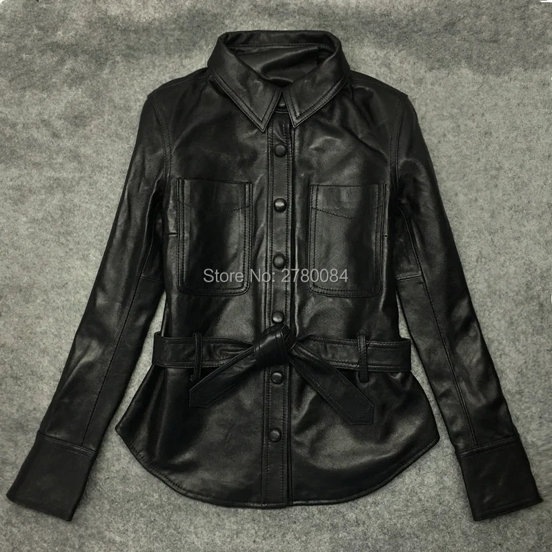 

Real Factory Leather Outer Wear Women Jackets Genuine Leather Motor & Biker Sheep Skin Animal Coat Outer Wear Garment
