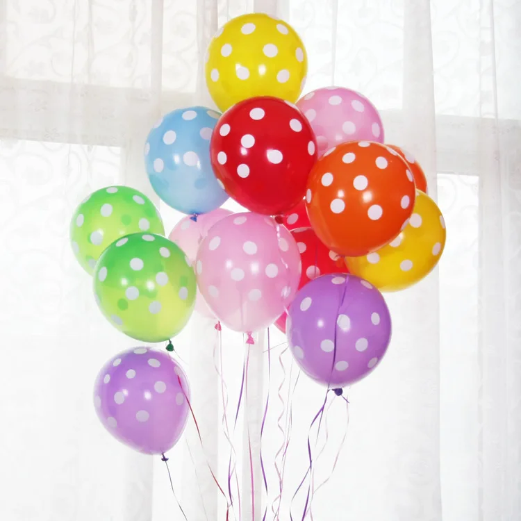 100 adet/grup 12 inç Polka Dot lateks balonlar doğum günü balon dalga noktası balonlar için bebek duş noel partisi dekor malzemeleri