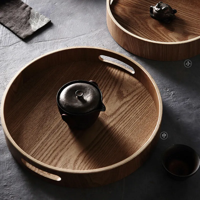 

Wooden Round/Oval/rectangular Serving Tray Food Plate Tea Food Dishe Drink Platter Dinner Steak Fruit Snack Holder Storage Trays