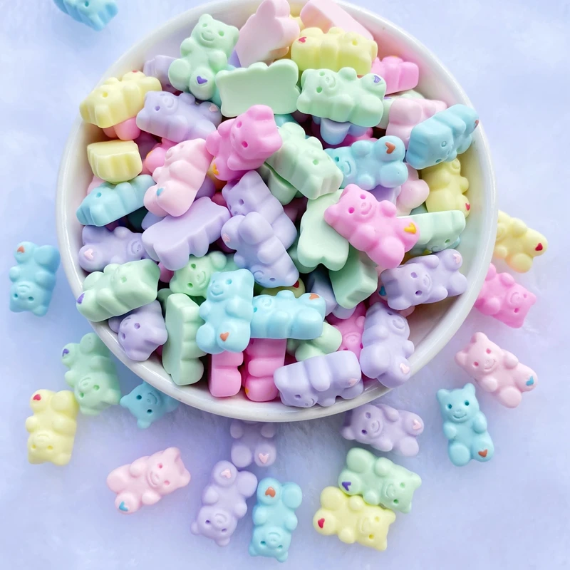 

20Pcs New resin Cute Mixed mini solid bear Flat back Cabochon Scrapbooking Hair bow Center Embellishments DIY Accessories Sale