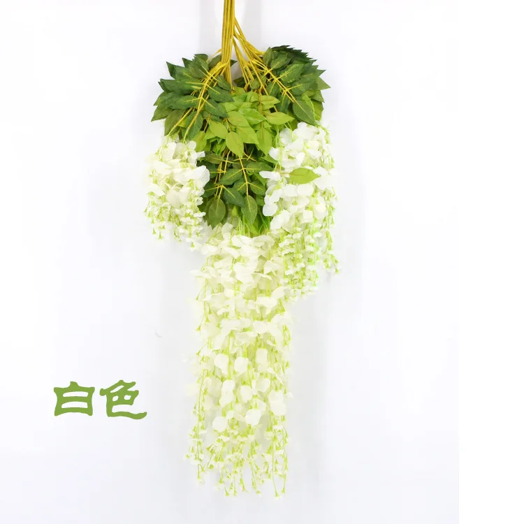 

12Pcs 110CM Wisteria Artificial Flower Wreath Plant wall Hanging Wedding Garden DIY Party Home Decoration Rattan Bride Flowers