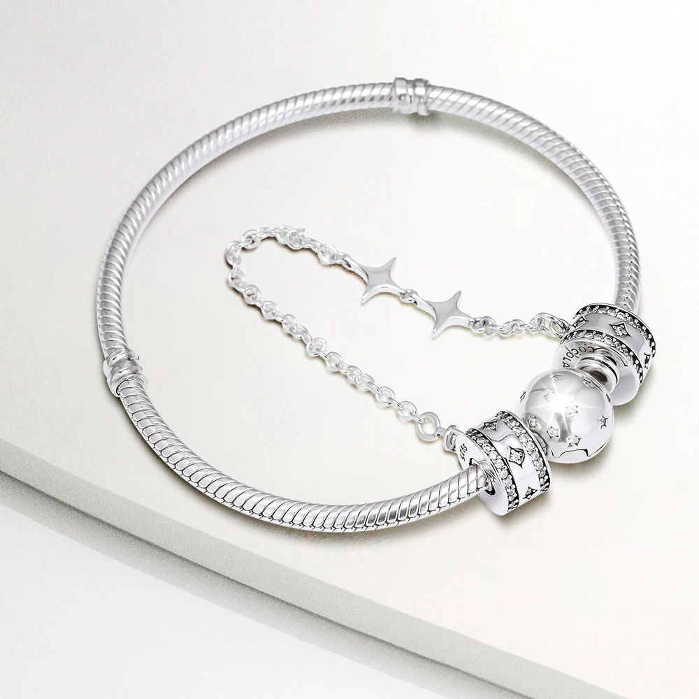 DIY Подходит для Pandora шармы браслеты освещающие звезды шарики на страховочной