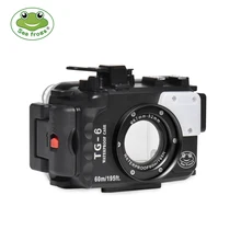 Seafrogs Underwater Diving Housing Camera  Waterproof With Dual Fiber-Optic Ports For Olympus TG6 TG-6 Case 60M/195ft