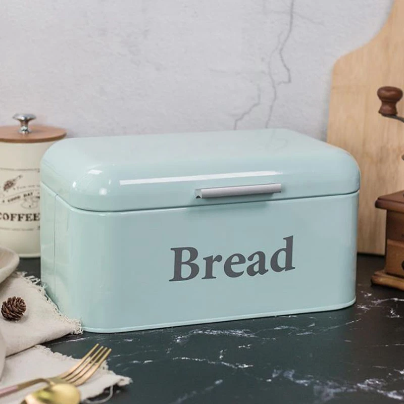 Vintage Bread Box Cupboard Iron Snack Desktop Finishing Dust-Proof Storage Bin Keeper Food Kitchen Shelf Décor | Дом и сад