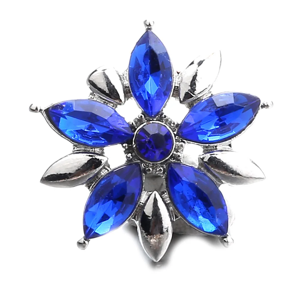 

20pcs Snap Button Jewelry Color Rhinestone Flower Snap Buttons Fit 18mm Snap Bracelets Bangles DIY Jewelry