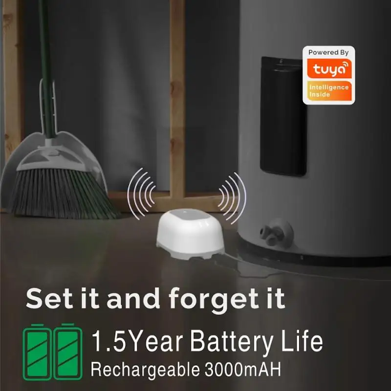 

Tuya Smart WiFi Water Leak Sensor Flood Leakage Level Alarm system Overflow Detector Tuya smart home house no hub required