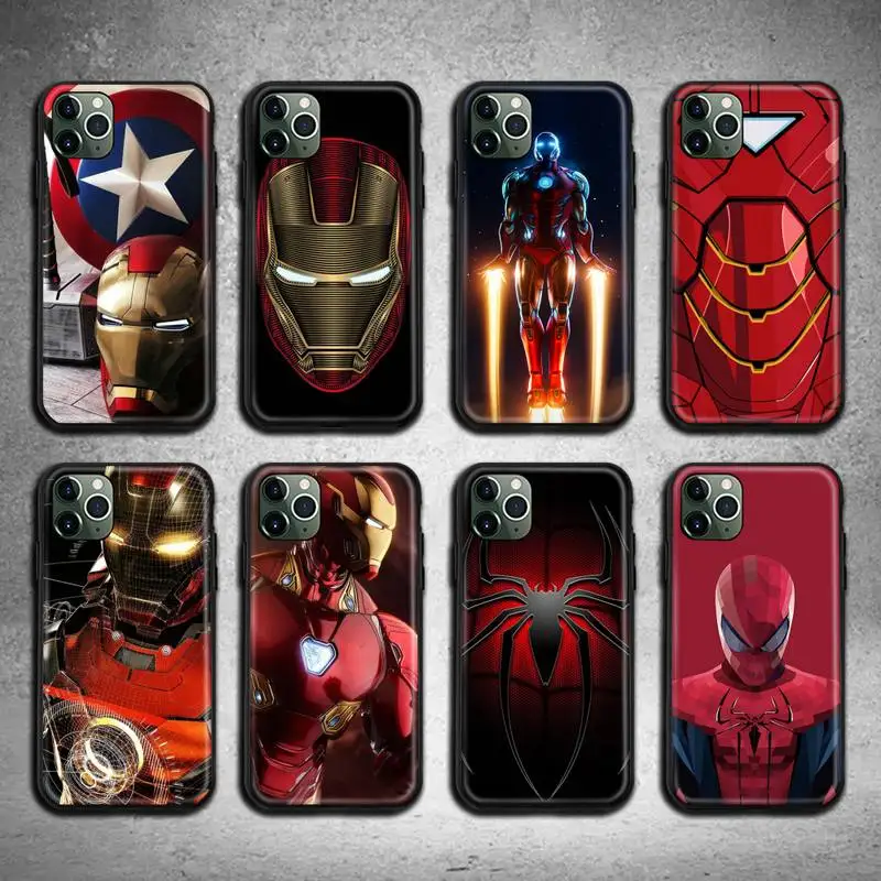 Чехол для телефона Super hero Железный человек паук iphone 13 12 11 Pro Max Mini XS 8 7 6 6S Plus X 5S SE 2020 XR