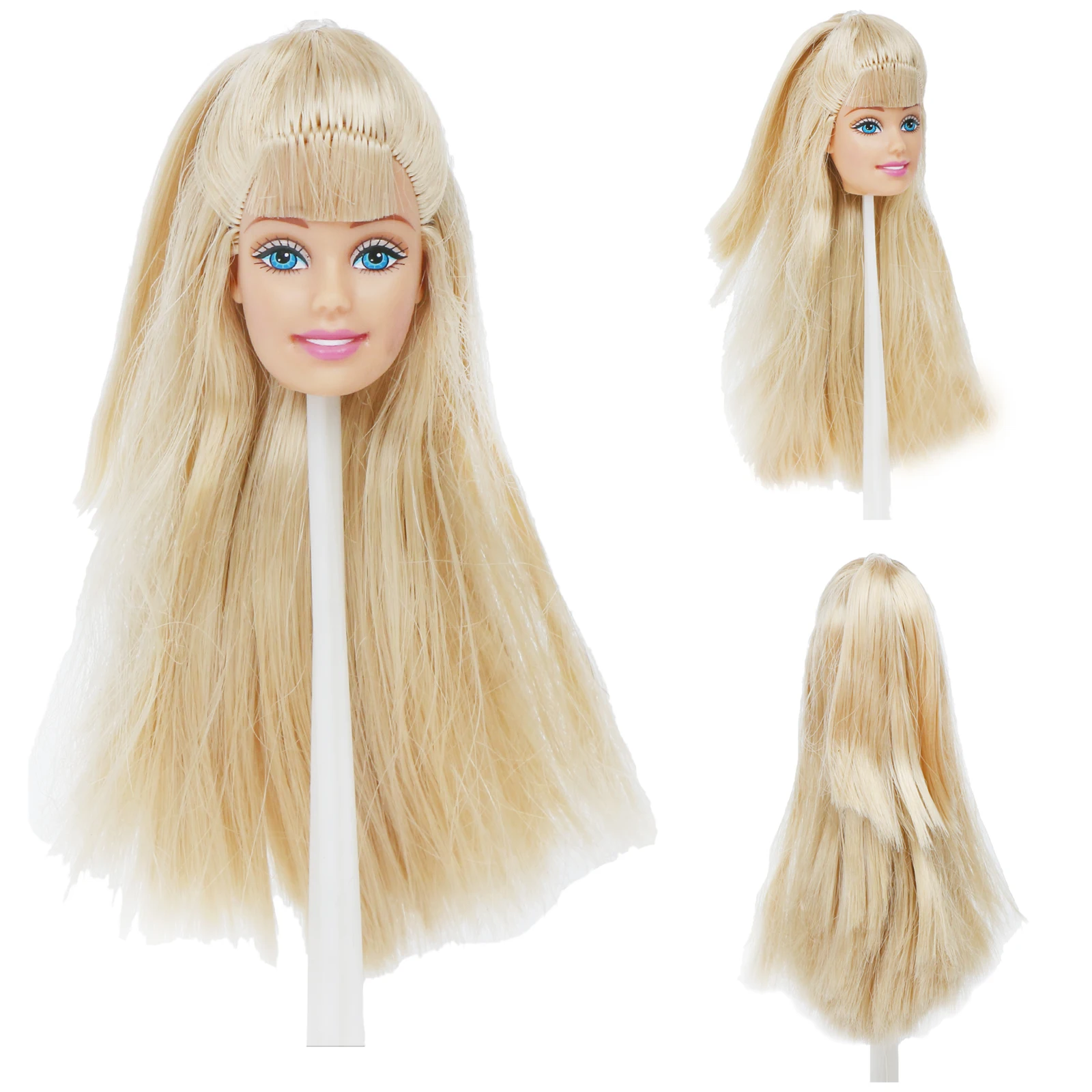 Ограниченная Коллекция голова куклы элегантные голубые глаза короткая челка