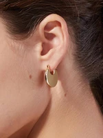 joolim jewelry pvd plated elegant plain gold hoop earring stainless steel earring for women
