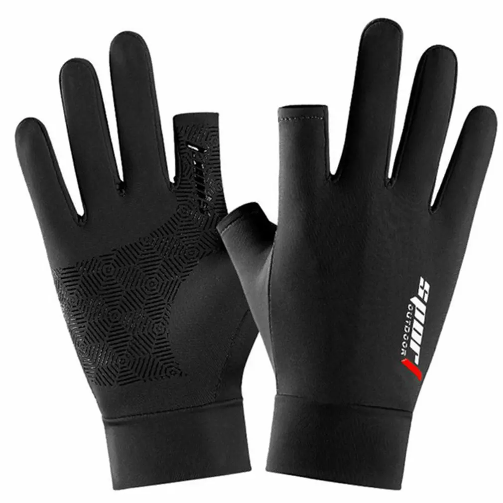 

Anti-Slip Breathable Fishing Gloves Two Finger Cut Durable Fishing Cycling Gloves Men Pesca Fitness Carp Fishing Accessories
