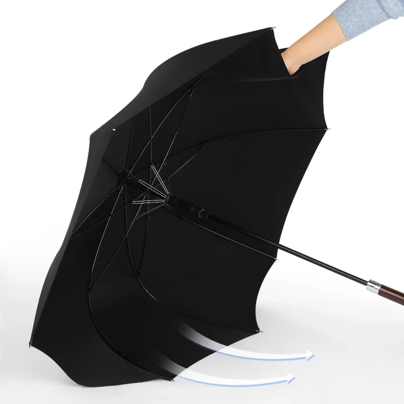 Economici Ombrello Dritto Retrò Automatico Impermeabile Esterno Antivento Forte Manico Lungo Ombrello Da Pioggia Uomo Parapluie Rain Gear DF50YS