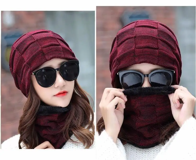 OZyc зимняя шапка, шарф Skullies Beanies для мужчин вязаная шапка женская маска Толстая Балаклава ушанка шерстяной берет мужская шапка