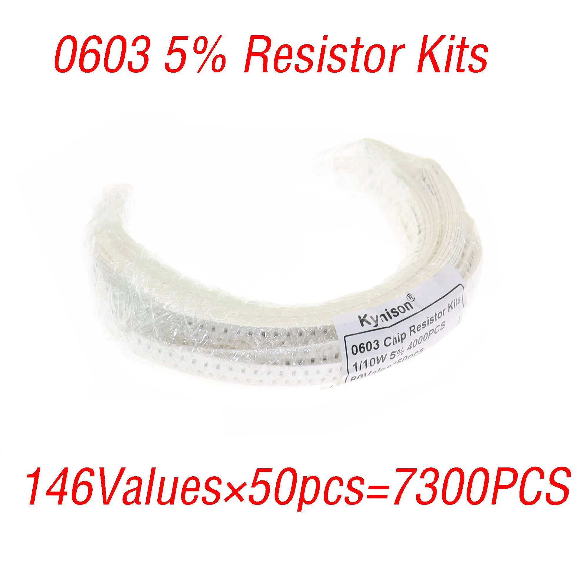 

7300pcs 0603 Chip Resistor Kits 0R~1M 0603 5% 146 Values Each 50pcs Sample Kits SMD Resistor Value Pack For DIY Assorted Kits