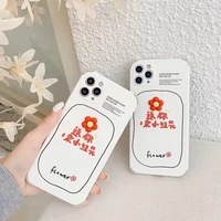 simple cute red flowers design for iphone 11 12 mini pro max 7 8p se xs xr soft silicone shockproof women girl phone cases cover