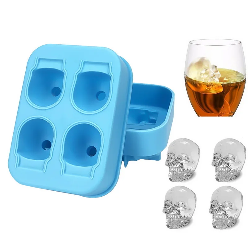 Ice Cube Maker Tray Skull Lattice 3D Silicone Mold Diamond DIY Household Use Cocktails For Whiskey Tools | Дом и сад