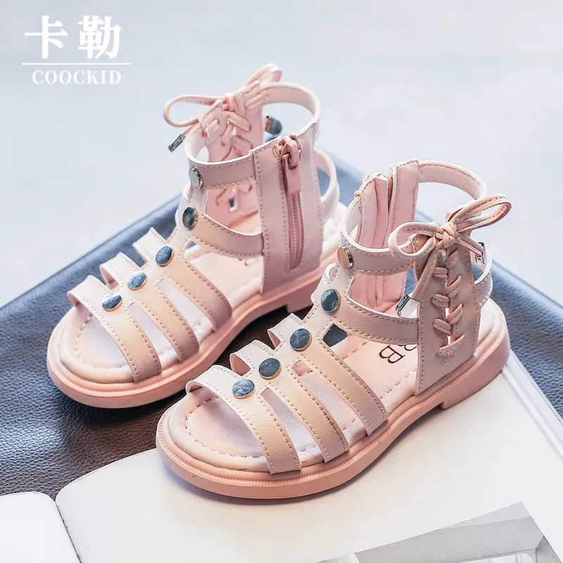 Новинка 2020 модные сандалии гладиаторы для больших детей девочек с бантом летние