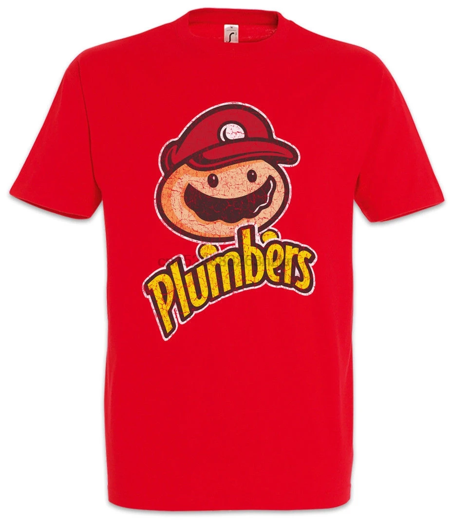 Футболка с супер сантехницей забавные Модные мужские футболки принтом