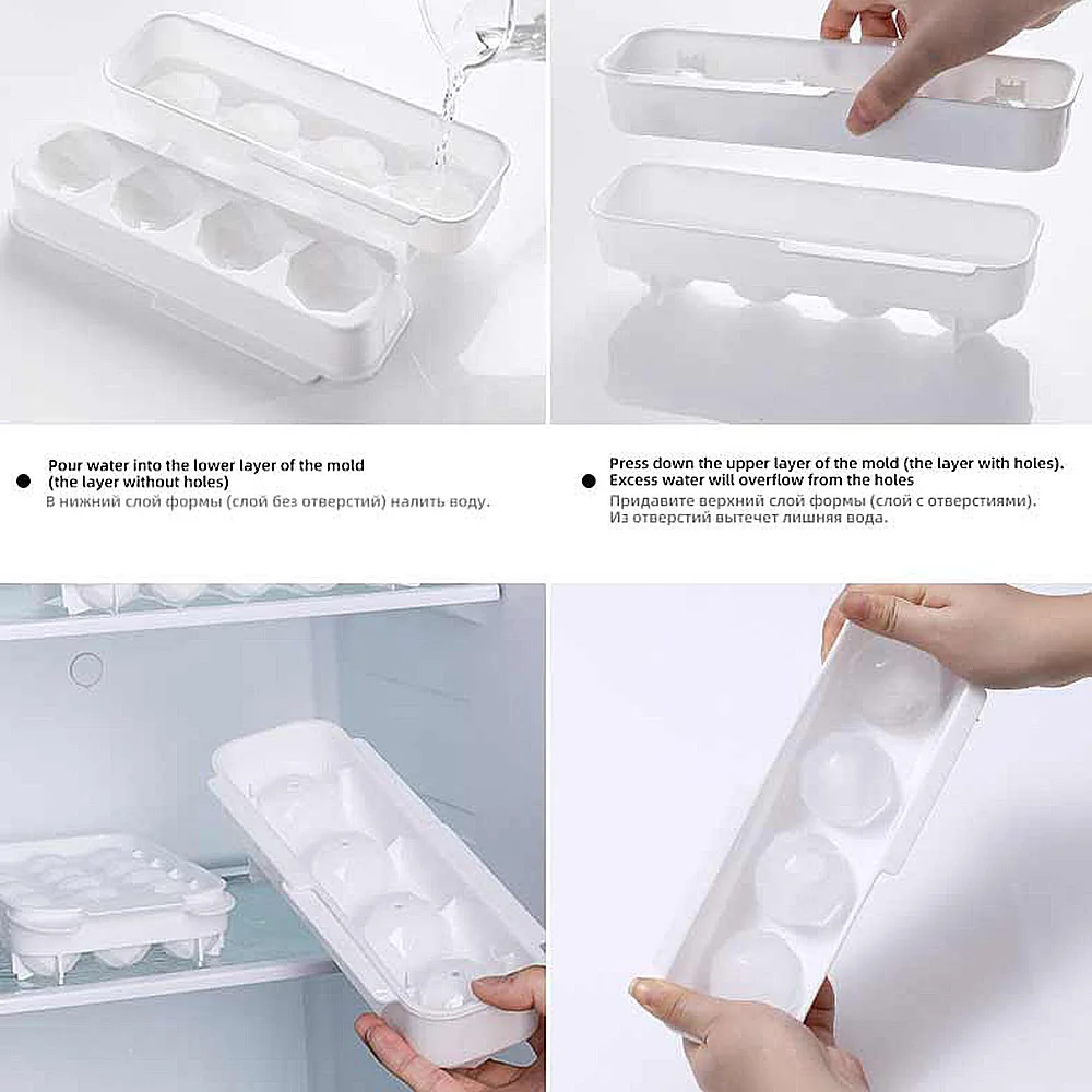 

3D Ice Cube Maker Mold Round Silicone ice Ball Tray hockey Ice Whiskey cocktail Cocktails With Unique Rhombus Design