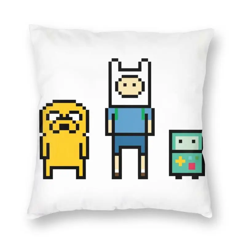 

Cool Adventure Time Pixels Square Pillow Case Home Decorative 3D Double-sided Print Jake And Finn Cushion Cover for Car