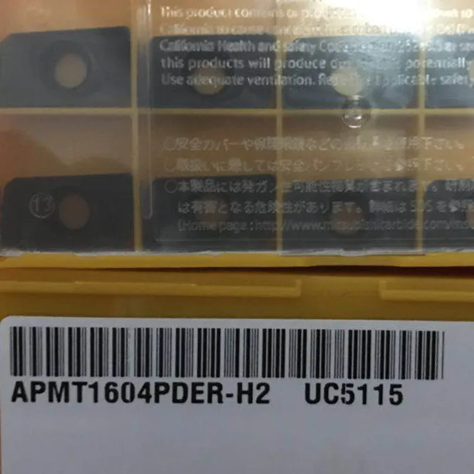 

Authentic mitsubishi APMT1604PDER - M2 / H2 UC5115 milling insert