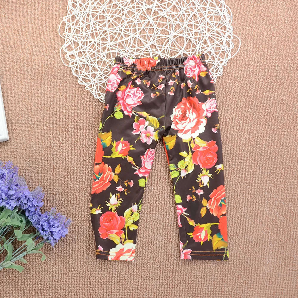 Осенние зимние наряды для маленьких девочек комплект одежды с цветочным