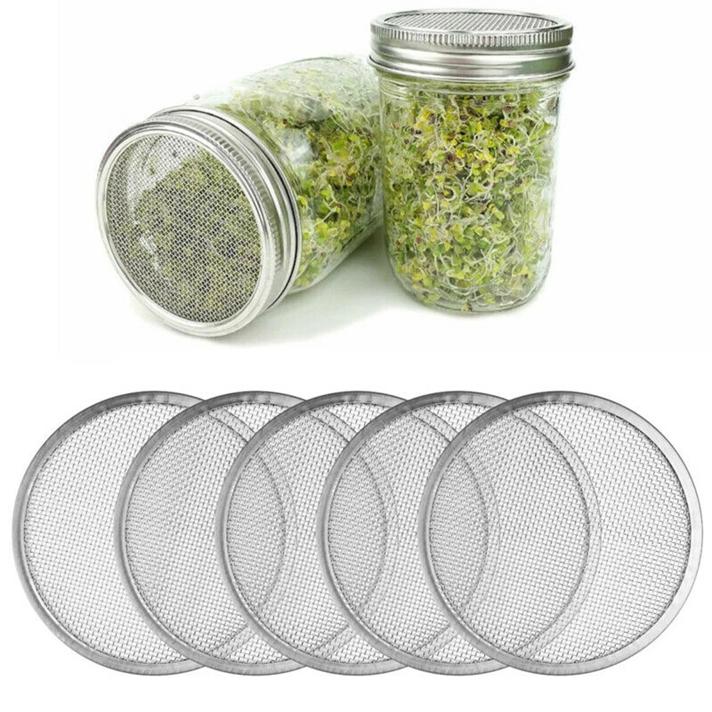 Seed Sprouter Kit Sprouting Mason баночки с нержавеющими стальными сетчатыми крышками Germinator